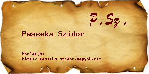 Passeka Szidor névjegykártya